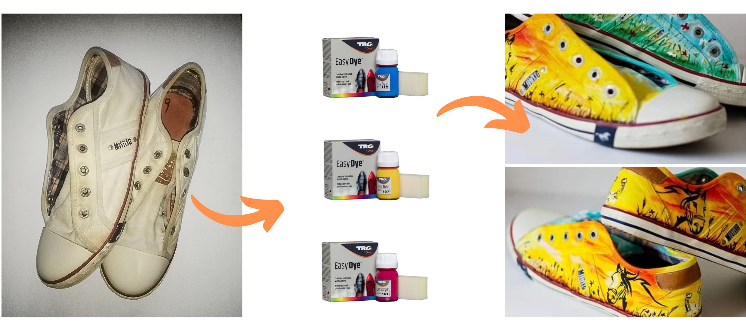 Žlutá Barva na tenisky 107 Yellow Easy Dye TRG